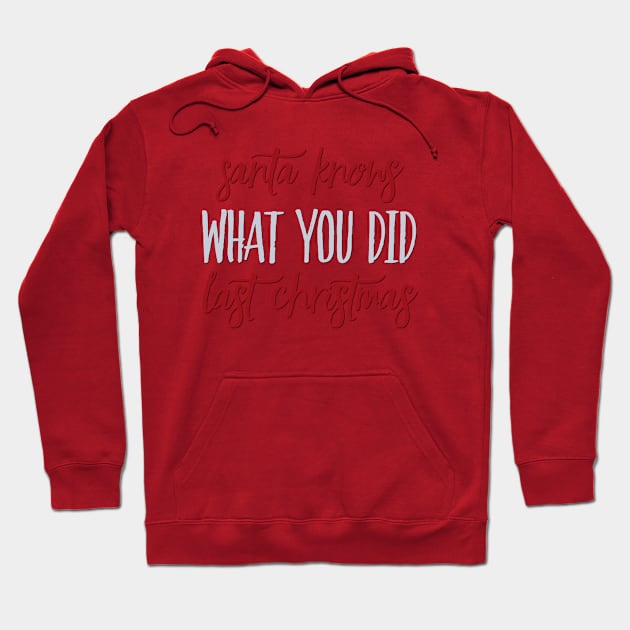 Santa knows what you did last Christmas Hoodie by BoogieCreates